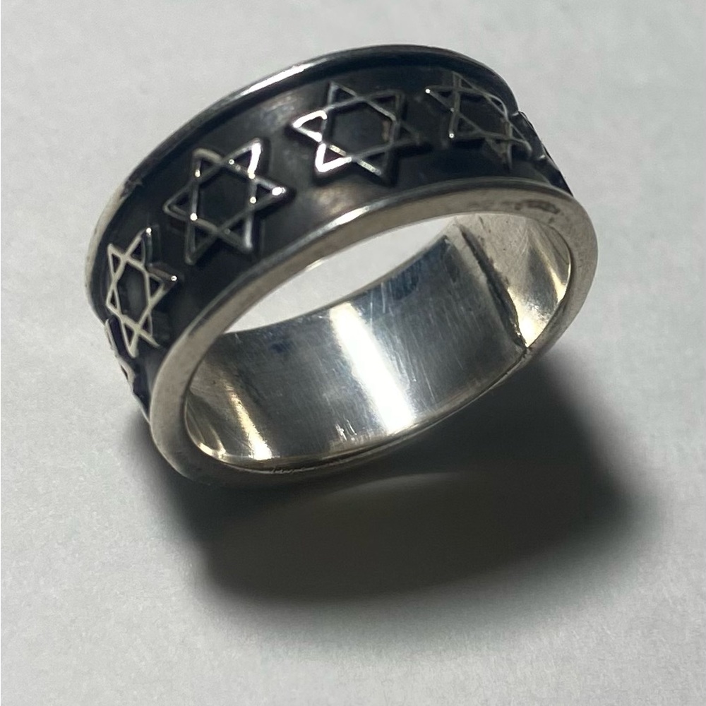 925 Sterling Silver Star Of David Jewish Eternity Band Ring